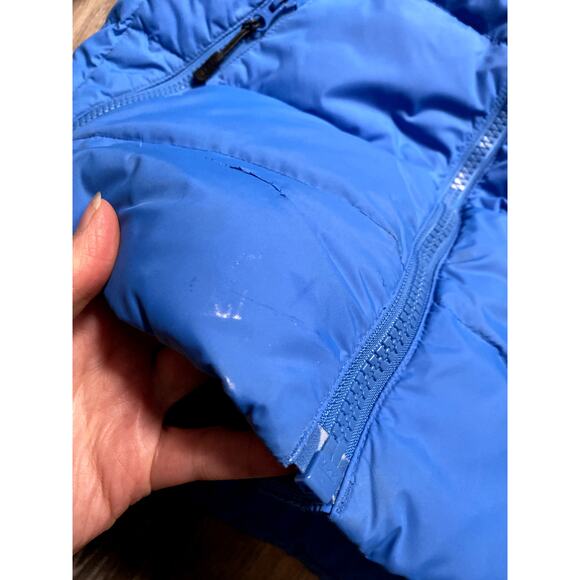 Lands End Puffer Winter Coat Blue Small Quilted Goose Down Gorpcore Outdoor 90s - Picture 7 of 9